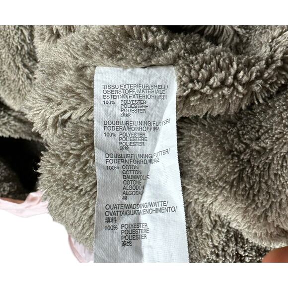 CATIMINI Pink Brown Fleece Lined Full Zip Snap Hooded Snow Suit Girls Size 18 M - Picture 7 of 7